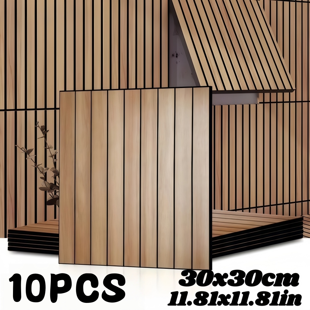 Pvc Panel Background - 10PCS แผ่นกริด 3D สติ๊กเกอร์ติดผนังตกแต่งห้องลายไม้ติดด้วยตนเองวอลล์เปเปอร์พื้นหลังตกแต่งผนังแผงผนังพีวีซี ﻿