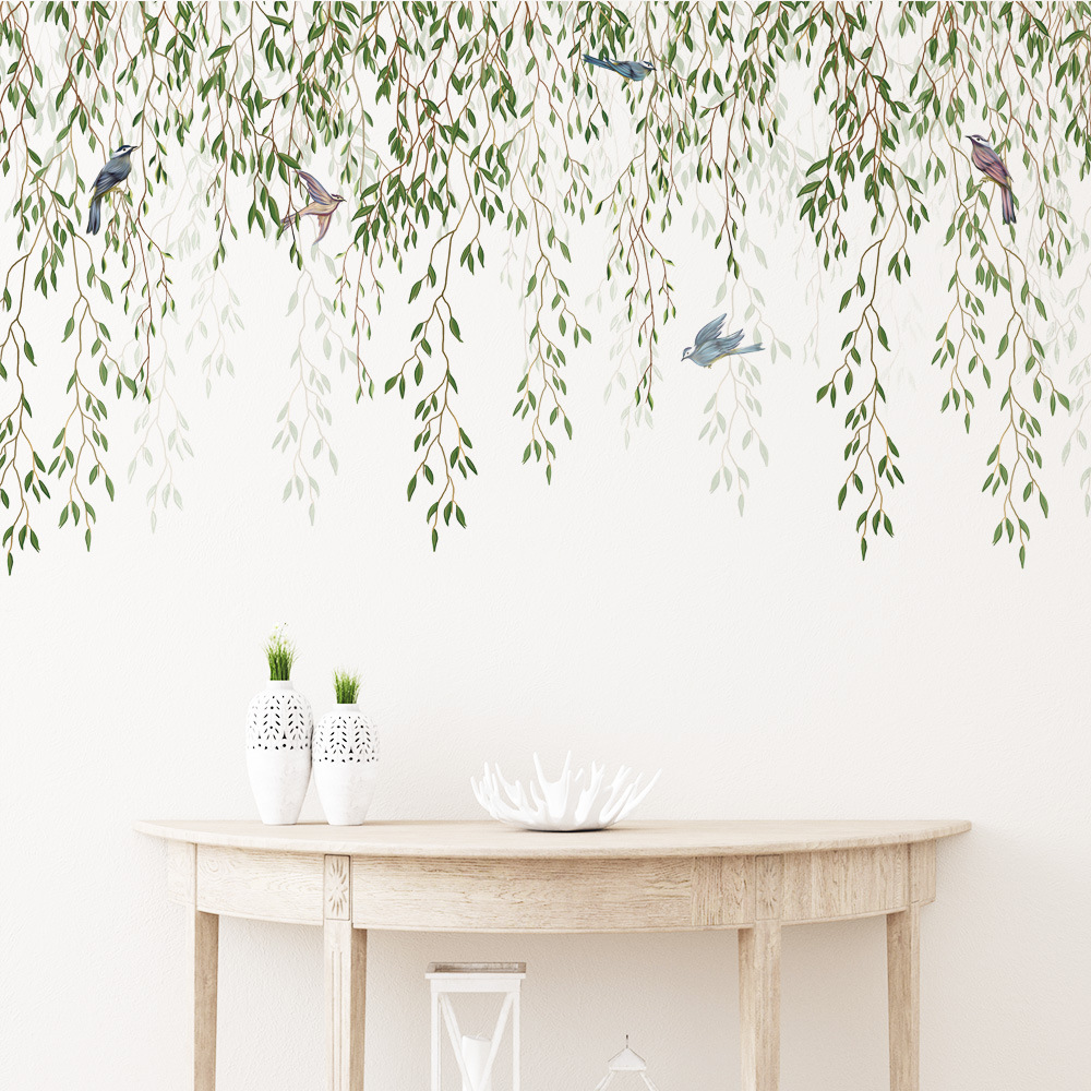 M169 สีเขียว Leaf Bird Plant ส - Pvc Panel Background บทวิจารณ์และราคา